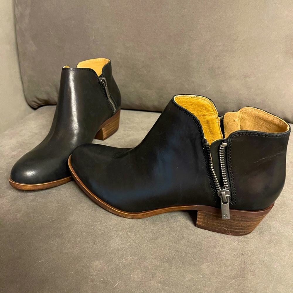Brand new Lucky Brand black leather ankle boots -  size 6.5 -  never worn